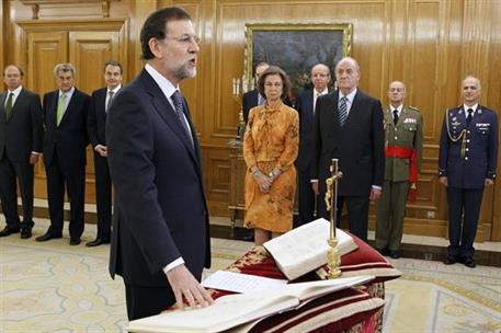 21/12/2011. Toma de posesión de Mariano Rajoy. Mariano Rajoy jura ante Sus Majestades Los Reyes su toma de posesión como presidente del Gobierno.